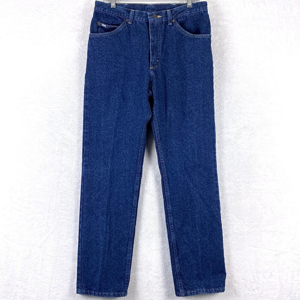 VTG Lee Rider Jeans Mens 34x32 (31x32) Indigo Wash Straight Leg Classic 90s